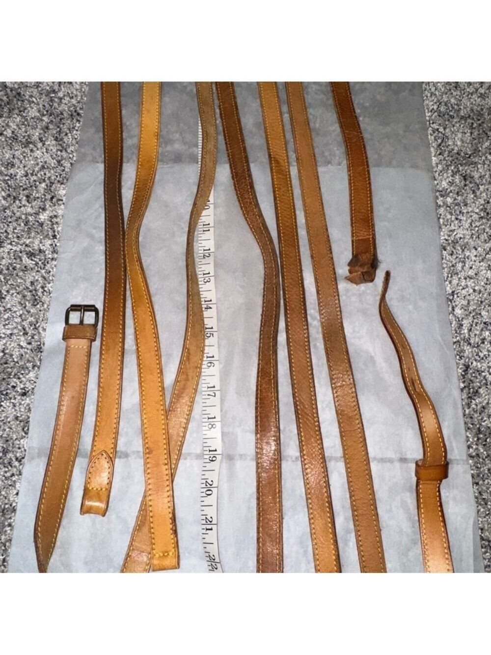 Vachetta Leather Strap Repair Bundle Large Lot Patina Replacement Pieces SKU 014 - Picture 12 of 15